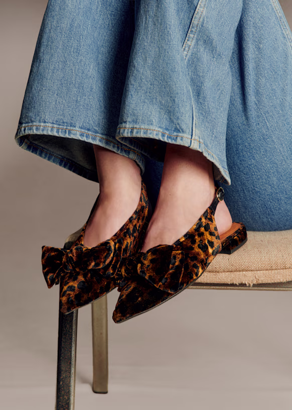 Sézane Stefania Babies, leopard print velvet